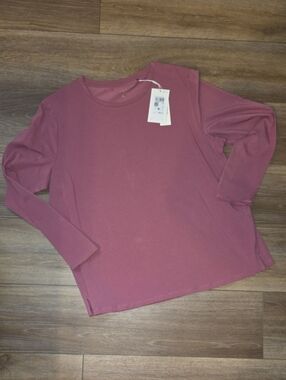 Classic Crewneck Long Sleeve Top in Dusty Rose